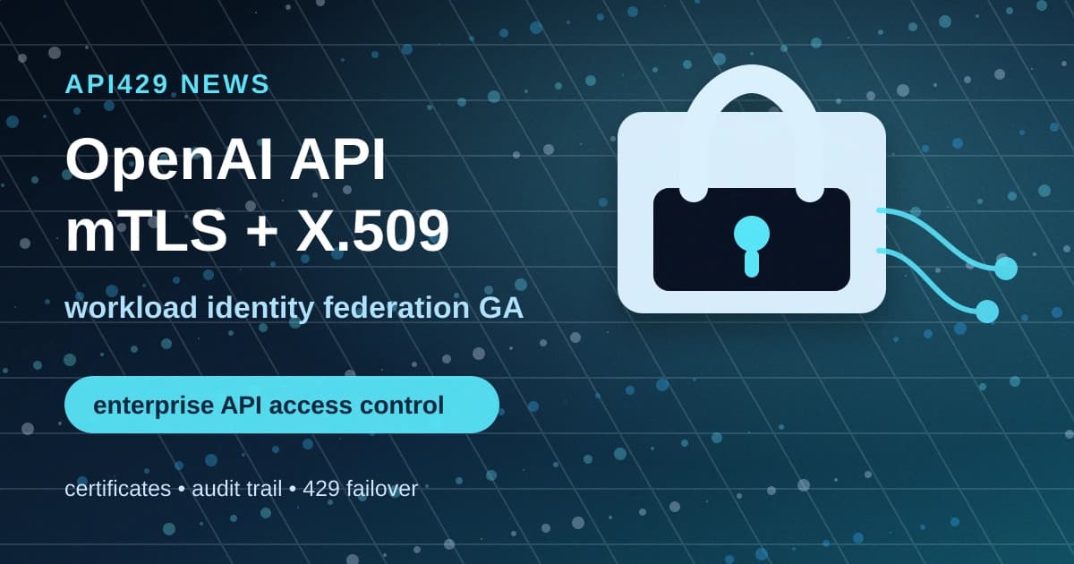 OpenAI вывела mTLS и X.509 workload identity federation в GA для API