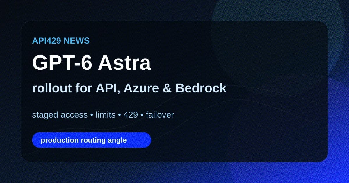 OpenAI начала rollout GPT-6 Astra для ChatGPT и API