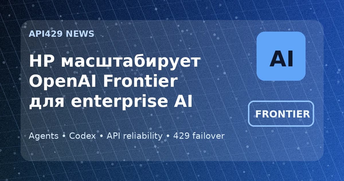 HP расширяет стратегическое партнёрство OpenAI Frontier после пилотов