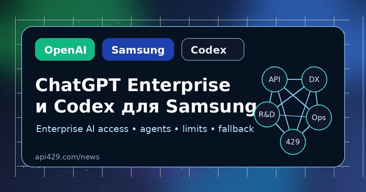 OpenAI развернёт ChatGPT Enterprise и Codex для сотрудников Samsung Electronics