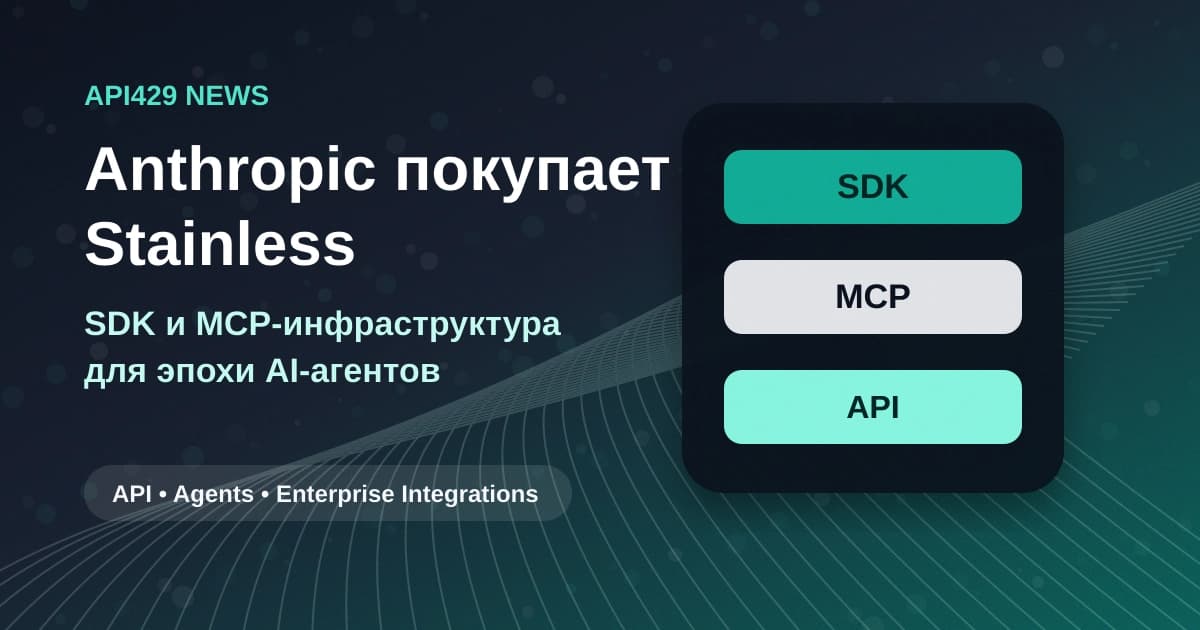 Anthropic покупает Stainless: SDK и MCP-инфраструктура становятся частью гонки за AI-агентов