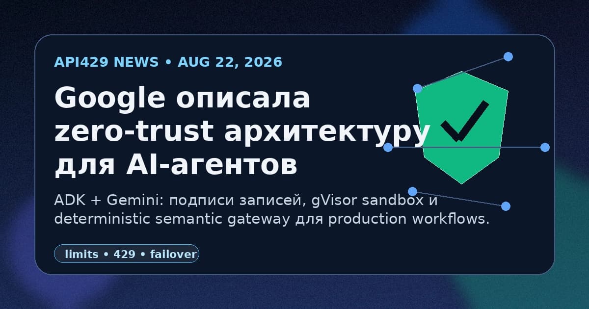Google описала zero-trust архитектуру для AI-агентов на ADK и Gemini