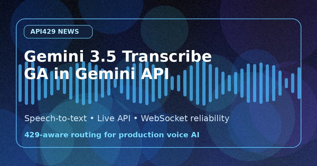 Google вывела Gemini 3.5 Transcribe и Transcribe Live в GA для Gemini API