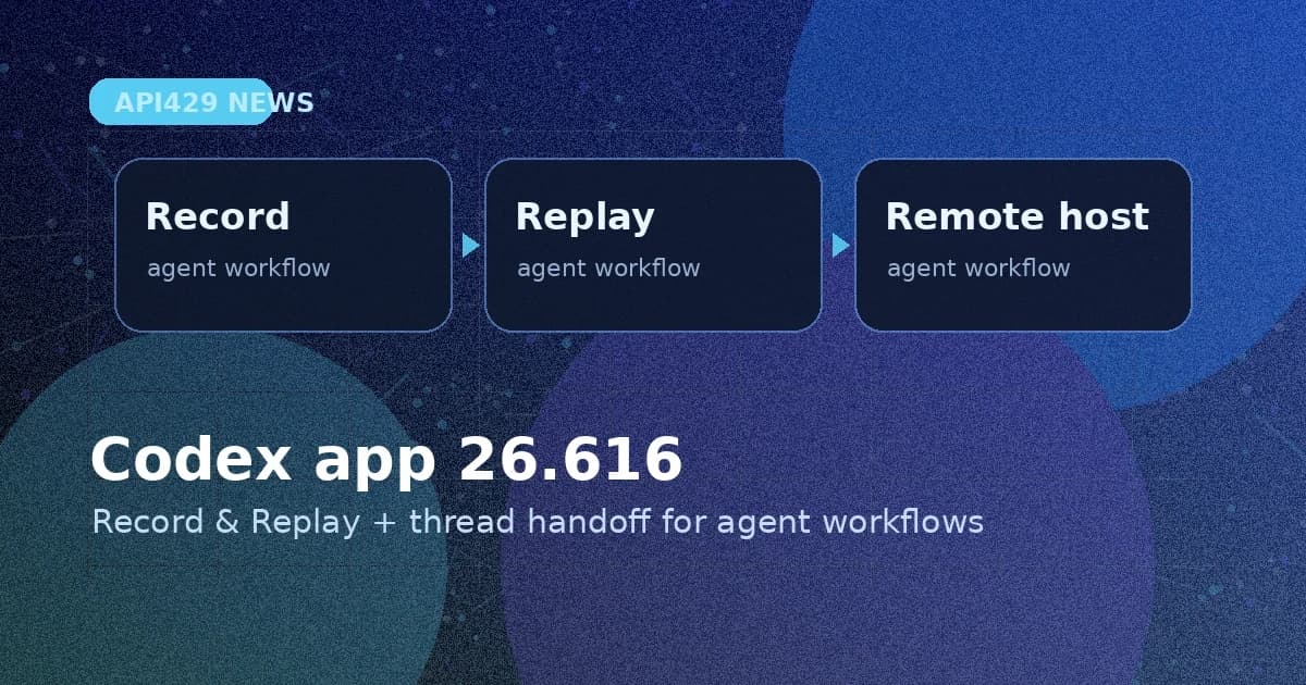 OpenAI добавила Record & Replay и thread handoff в Codex app 26.616