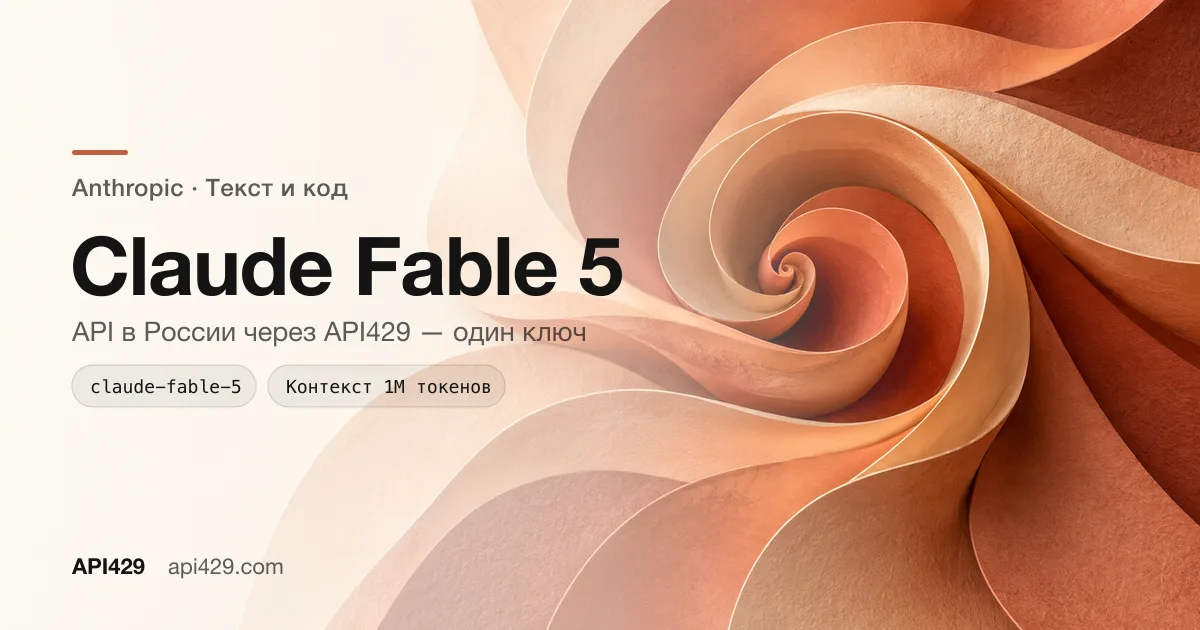 Claude Fable 5 API от Anthropic: подключение через API429